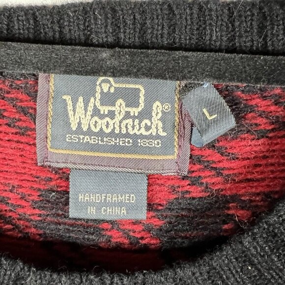 Woolrich VTG Women’s Wool Red Plaid Winter Recreation Ice-skater Sweater Size L - Picture 8 of 8